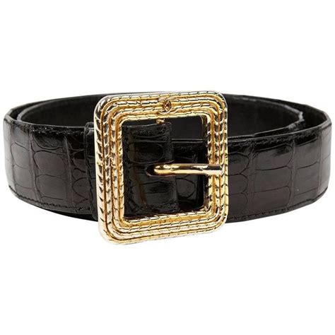 chanel gold buckle croc belt|Chanel Belts .